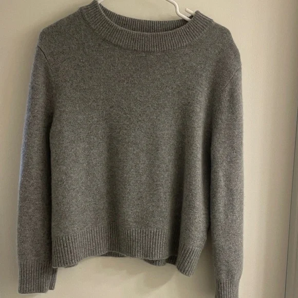 Quince Oversized Gray Crew Neck Sweater - Picture 1 of 6